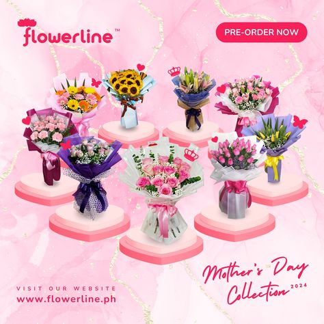 Treat your mom to something extra special this Mother’s Day! 🌸🦋✨ Surprise her with a breathtaking bouquet from FLOWERLINE. Choose from our beautiful collection of arrangements that are sure to brighten her day. Don’t wait until the last minute – order now and show her how much you care! 🎁 View more bouquet designs on WWW.FLOWERLINE.PH 🛒 - 👑 MOTHER’S DAY NOTICE 👑 🎀 NO SPECIFIC TIME OF DELIVERY and PHOTOS/VIDEOS OF YOUR ORDER may be requested due to high volume of orders. 🎀 Easily order th... Surprise Her, Makati City, Bouquet Design, Cosmetic Skin Care, Catalog Design, Your Mom, Treat Yourself, Last Minute, Order Now