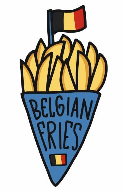 “French” fries - Origins found in Belgium from the late 16the century Belgium Fries, Belgian Fries, Logo Mascot, Label Packaging, French Fries, Belgium, Beer, Sauce, Packaging