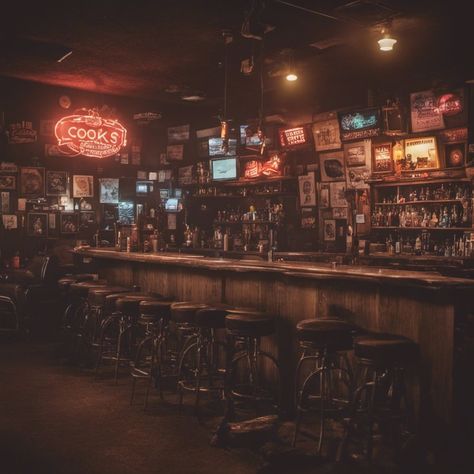 Biker Bar Aesthetic, Sheriff Aesthetic, Cowboy Bar, Cowboys Bar, Biker Bar, Country Bar, Goth Club, Adidas Art, Night Bar