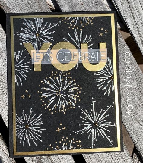 Stampin Up Light The Sky 2023, Stampin Up Fireworks, Independence Day Card, Cake Sparklers, Wedding Scrapbook Pages, Cars Ideas, Happy New Year Pictures, Swap Ideas, Christmas Hanukkah