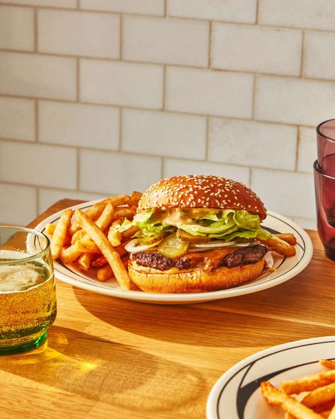 Burger Photography Ideas, Secret Sauce Recipe, Perfect Martini, Smash Burgers, Beverage Photography, Sara Lee, Secret Sauce, Smash Burger, Brew Pub