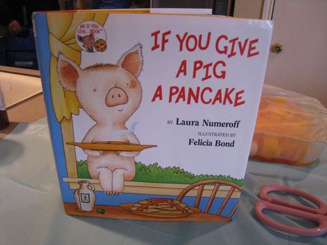 If you give a pig a pancake party | CatchMyParty.com Pancake Birthday Party, Pancake Birthday, Laura Numeroff, Pig Birthday Party, Themed Gift Baskets, Short Books, First Birthday Party Themes, Pig Birthday, This Little Piggy