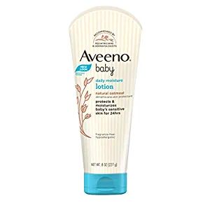 With soothing natural Oat Extract Aveeno Baby Lotion with active natural oats formula which protects and nourishes sensitive skin for 24 hours Helps prevent and temporarily protect chafed, chapped or cracked skin Paraben-free and phthalate-free Country of Origin: United States US Pediatrician Recommended A daily dose of softness: Nourish and protect babyâ€s skin 24 hours a day.Gentle enough for everyday use. Hypoallergenic. Fragrance-free and dye-free Baby Acne, Baby Sunscreen, Aveeno Baby, Colloidal Oatmeal, Baby Lotion, Baby Protection, Baby Formula, Moisturizing Lotions, Daily Moisturizer