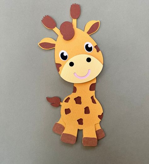 https://design.cricut.com/landing/project-detail/6431aaa5995c4e4433523b15 Baby Shower Gift Wrapping, Jungle Theme Baby Shower, Giraffe Svg, Jungle Baby Shower Theme, 3d Paper Art, Cute Giraffe, White Glue, Jungle Theme, Wall Finishes