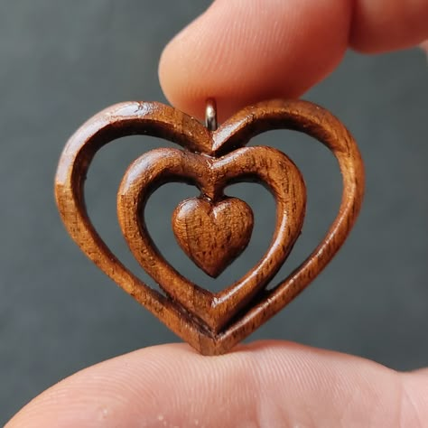 Unique Wood Jewelry handmade with love #woodjewelry #woodcarving #pendant #handmade #unique #unique pendant #unique jewelry #one of a kind Wood Carving Art Sculpture, Wood Jewelry Diy, Wooden Jewelery, Hand Carved Jewelry, Wood Sculpture Art, Dremel Crafts, Wood Spoon Carving, Simple Wood Carving, Dremel Carving