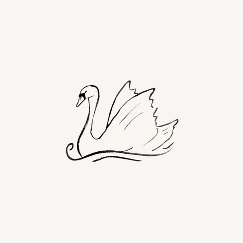 Swan Drawing, Swan Tattoo, Small Tats, Minimal Drawings, Sharpie Tattoos, Tattoo Now, Cute Tiny Tattoos, Mazzy Star, Subtle Tattoos