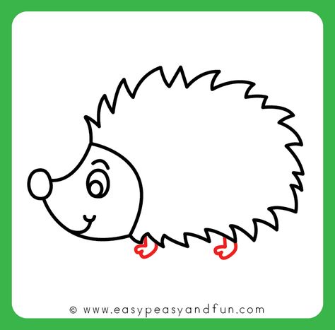 How to Draw a Hedgehog – Step by Step Drawing Tutorial - Easy Peasy and Fun Draw A Hedgehog, Hedgehog Drawing, Marker Paper, A Hedgehog, Forest School, Drawing Tutorial Easy, Educational Printables, Guided Drawing, Step Drawing