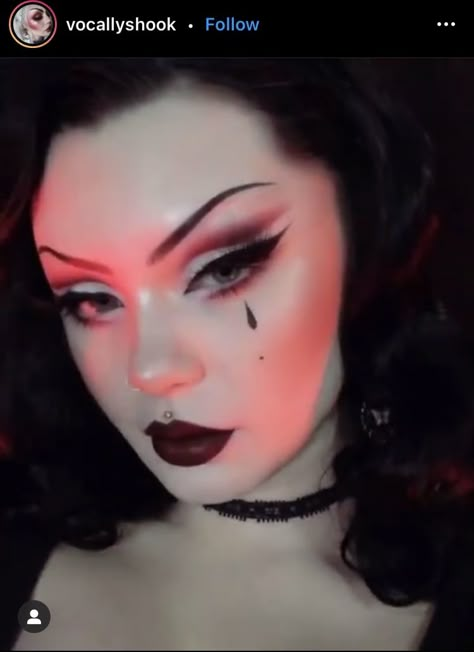 Vintage Devil Makeup, Goth Demon Makeup, Goth Princess Makeup, Makeup Alt Goth, Gothic Devil Makeup, Goth Pinup Makeup, Vintage Vampire Makeup, Witchy Goth Makeup, Girly Goth Makeup