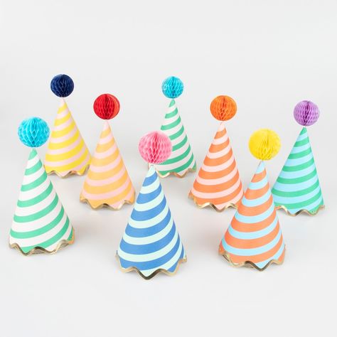 Happy Birthday Rainbow, Wavy Edges, Paper Hat, Birthday Cake With Candles, Meri Meri, Happy Birthday Parties, Colorful Party, Party Guests, Bright Colours