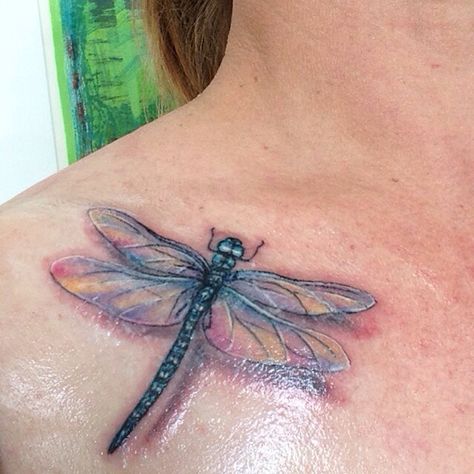 Brand new dragonfly tattoo on my collarbone Dragonfly Tattoo On Collarbone, Dragonfly Tattoo Collarbone, Dragonfly Tattoo Design, Inkbox Tattoo, Dragonfly Tattoo, Awesome Tattoos, Collar Bone Tattoo, Memorial Tattoos, Curtains Living