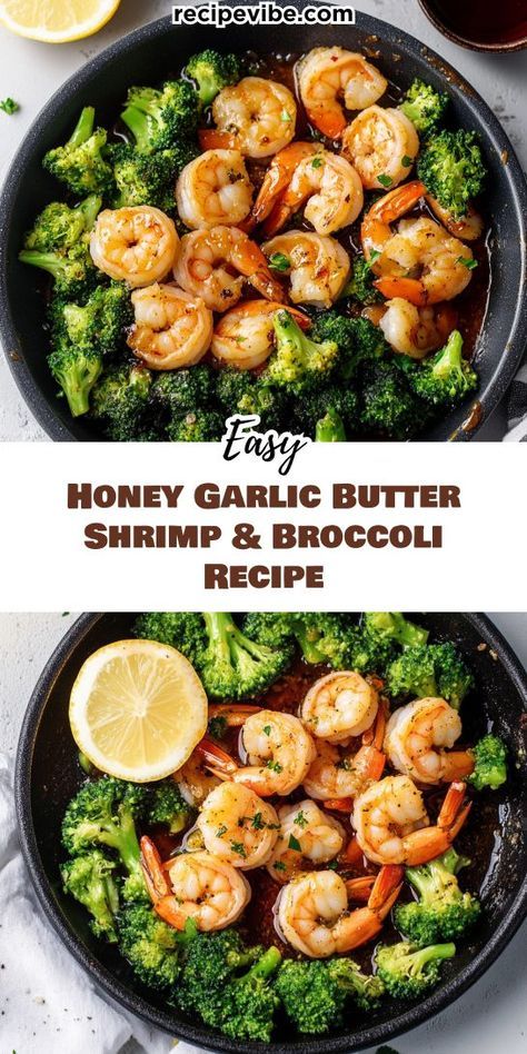 Looking for a quick and delicious seafood dinner? This Honey Garlic Butter Shrimp & Broccoli recipe is perfect for busy nights! You'll enjoy a flavor-packed meal that's easy to make and sure to impress. Save this recipe for your next seafood dinner idea and make mealtime special! Broccolini And Shrimp Recipe, Shrimp Lunch Meal Prep, Shrimp Scampi With Broccoli, Honey Garlic Butter Shrimp And Broccoli, Easy Shrimp And Broccoli Recipes, Broccoli And Shrimp Recipes, Shrimp Ideas For Dinner Meals, Cooked Shrimp Recipes Frozen, Simple Shrimp Dinner