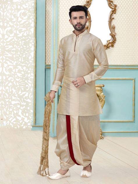 Discover the latest ethnic wear trends for men at Mirraw. From traditional to contemporary styles, we have a wide collection of kurtas, sherwanis, pajamas, and more. Shop now and get the best deals. Stay updated with the latest fashion trends at Mirraw. #ethnic wear #ethnicdress Dhoti Pants For Men, Kurta With Dhoti, Mens Traditional Wear, Indian Wedding Clothes For Men, Wedding Kurta For Men, Vs Image, Gents Kurta, Silk Stoles, Men's Ethnic Wear