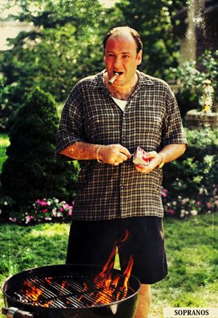 Tony soprano smoking a cigar AND grilling.  Join us on Facebook.  https://www.facebook.com/RousecoInc Psychiatrist Office, Famous Cigars, Bada Bing, Very Important Person, Райан Гослинг, Steve Buscemi, The Sopranos, Tony Soprano, Septième Art