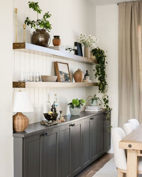 ATX Interior Design | Favorite angles of our Oak Haven dining room! One of our favorite parts of projects is styling at the end, and these open shelves were... | Instagram