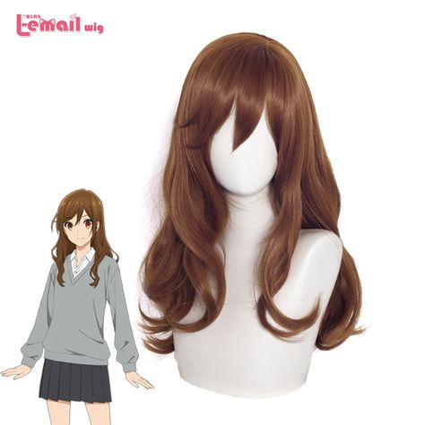 L-mail-Peluca de cabello sintético para Cosplay, cabellera artificial largo de onda suelta, color marrón, flequillo, resistente al calor, para fiesta, Kyouko hor _ - AliExpress Mobile Horimiya Cosplay, Kyouko Hori, Brown Cosplay, Pelo Cafe, Cosplay Hair, Curly Waves, Quality Hair Extensions, Brown Wig, Anime Hair