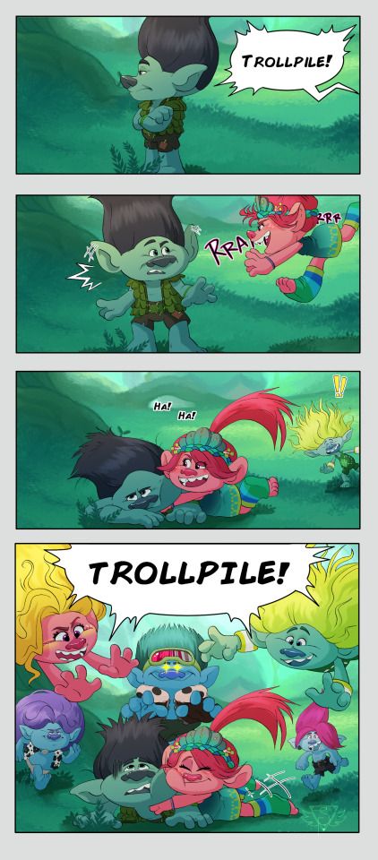 Erma Comic, Dreamworks Art, Branch Trolls, Cartoon Movie Characters, Poppy And Branch, Trolls Movie, Cartoon As Anime, Online Comics, Dreamworks Trolls