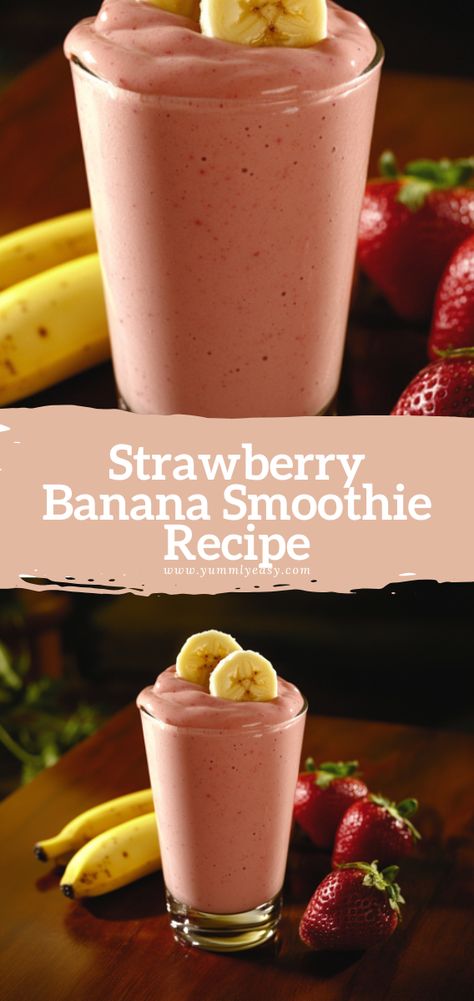 Strawberry Banana Smoothie Recipe - Yummly Easy Strawberry Banana Smoothie Recipe Yogurt, Simple Strawberry Banana Smoothie, Strawberry And Raspberry Smoothie, Fresh Strawberry Banana Smoothie, Strawberry Banana Smoothie With Milk, Banana Pineapple Smoothie Recipes, Strawberry And Banana Smoothie Recipe, Strawberry Banana Smoothie With Yogurt, Creamy Smoothie Recipes