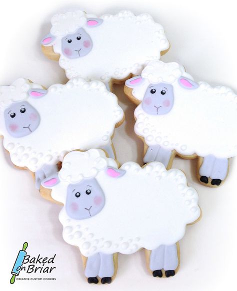 Sheep Cookies | by Baked on Briar Sheep Cookies, Eid Moubarak, No Bake Sugar Cookies, Baptism Cookies, Farm Cookies, Easter Sugar Cookies, Sugar Cookie Royal Icing, Spring Cookies, Kinds Of Cookies