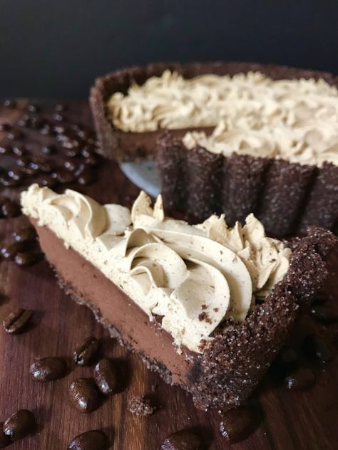 Espresso Whipped Cream, Dark Chocolate Tart, Chocolate Crust, Chocolate Graham Crackers, Chocolate Pie, Chocolate Tart, Tart Recipes, Chocolate Desserts, Just Desserts