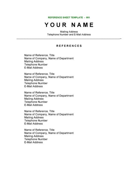 Reference Page For Resume, Reference Template, Word Reference, Resume References, Reference Page, Job Reference, Resume Template Word, Template Word, Resume Template Free