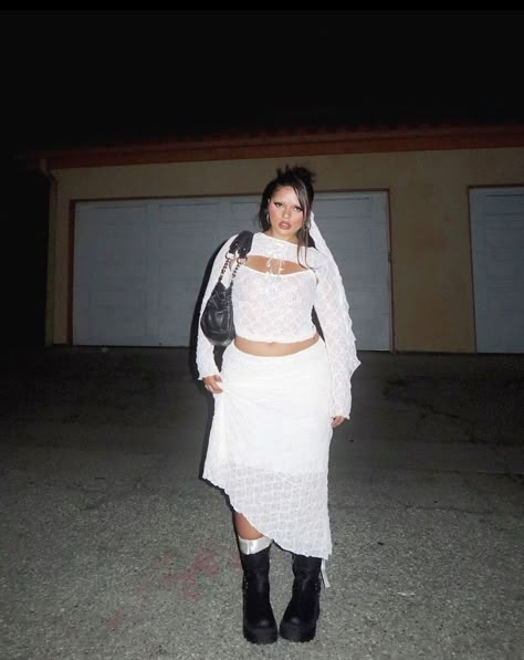 Festival Outfit, Festival, Plus Size, Boots, White, Black