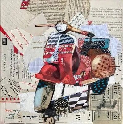 Carme Magem Art, Kolaj Art, Paper Collage Art Ideas, Carme Magem, Collage Art Painting, Mixed Media Collage Artwork, Collage Art Projects, Magazine Collage, Paper Collage Art