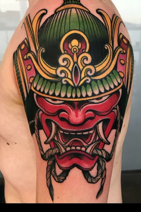 101 Amazing Samurai Mask Tattoo Ideas That Will Blow Your Mind! | Outsons | Men's Fashion Tips And Style Guide For 2020 Samurai Helmet Tattoo, Mask Tattoo Ideas, Japanese Samurai Helmet, Samurai Mask Tattoo, Japanese Warrior Tattoo, Japanese Mask Tattoo, Samurai Warrior Tattoo, Oni Mask Tattoo, Tattoo Japanese Style