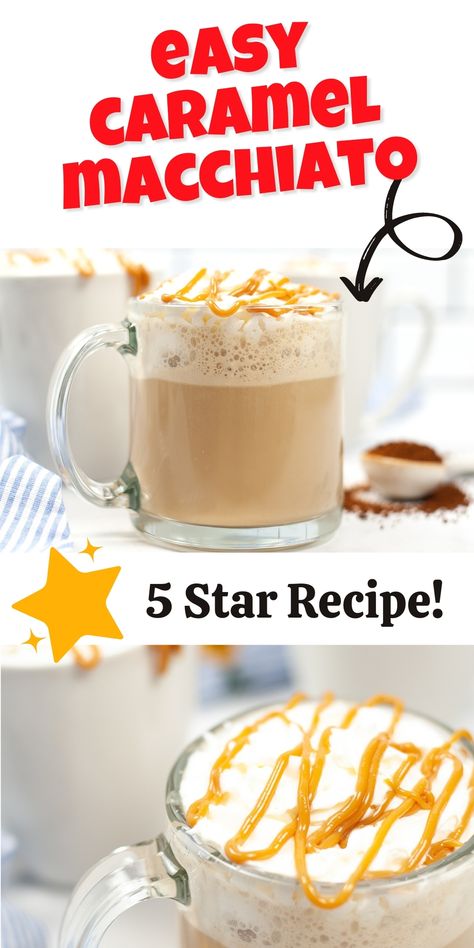 Scooters Caramelicious Recipe, Hot Caramel Macchiato Recipe, How To Make Starbucks Caramel Macchiato, Carmel Macchiato Starbucks Diy, Copycat Caramel Macchiato, Mcdonalds Caramel Macchiato Recipe, Starbucks Caramel Macchiato At Home, Hot Carmel Machiatto Recipe, Starbucks Caramel Macchiato Recipe