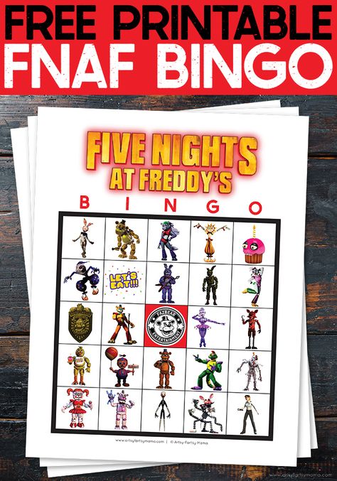 Free Printable Five Nights at Freddy's Bingo #fnaf #FiveNightsatFreddys #bingo #freeprintable #partygames #party #fnafparty #kidsactivities #printable #partyprintables #FreddyFazbear #partyideas Fnaf Birthday Party Activities, Fnaf Birthday Party Games, Fnaf Activities, Five Nights At Freddy's Birthday Ideas Diy, Five Nights At Freddy’s Birthday Party, Five Nights At Freddy's Party Ideas, 5 Nights At Freddys Birthday Ideas, Fnaf Party Games, Fnaf Party Decorations