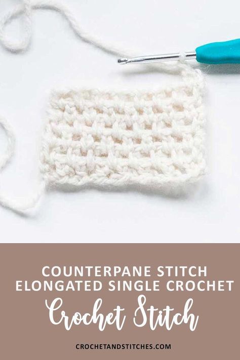 A cream colored swatch with the counterpane stitch which is an elongated single crochet stitch Crochet Lace Edging, Stitch Crochet, Home Decor Projects, Single Crochet Stitch, Crochet Stitches Tutorial, Crochet Stitch, Lace Edging, Learn To Crochet, Crochet Yarn