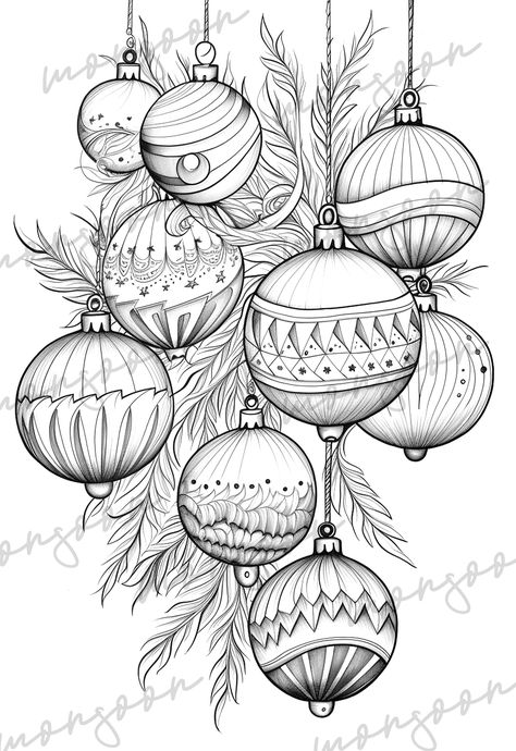 ★Christmas Tree Balls Grayscale Coloring Book★ A wonderful coloring book with Christmas Tree Balls The coloring book includes 56 pp. A4 white backs (no pushing through, ideal for framing) Jars full of Christmas Tree Decoration Christmas Tree Balls different styles A perfect gift for all christmas tree decoration and christmas fans. A digital Version is also available. Zentangle Cards, Christmas Zentangle, Xmas Drawing, Christmas Tree Balls, Decoration Christmas Tree, Grayscale Coloring Books, Adult Coloring Designs, All Christmas, Embroidery Christmas