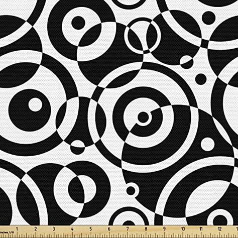 Amazon.com: Black and White abstract Upholstery Fabric by The Yard Graphic Patterns Black And White, Circular Pattern Design, Outdoor Window, Pillow Slip Covers, Monochrome Pattern, Black And White Fabric, Seasonal Decorations, Art Organization, Black And White Pattern