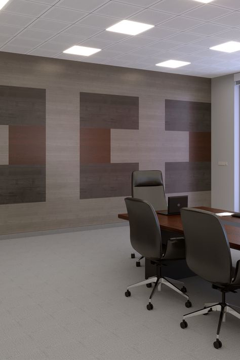 EchoDeco® Woodgrain Tile Squares shown in Classic Grey, Graphite Grey and Mahogany Acoustic EchoScape™ Acoustic Design, Acoustic Solutions, Sound Dampening, Acoustic Wall, Classic Grey, Sustainable Furniture, Acoustic Panels, Commercial Furniture, Commercial Interiors