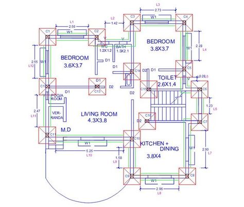 Foundation Plan House Foundation Plan, Foundation Engineering, Foundation Plan, 20x30 House Plans, Architecture Reference, Duplex Floor Plans, Architecture Foundation, Bungalow Floor Plans, Building Foundation