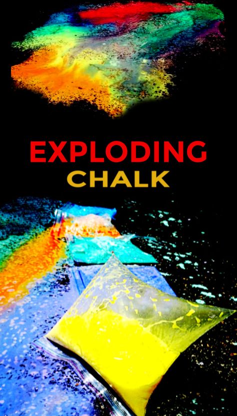 Exploding Chalk, Crafts For Kids At Home, Recipe Crafts, School Age Activities, March Break, Science Week, Science Camp, Summer Camp Activities, Summer Science