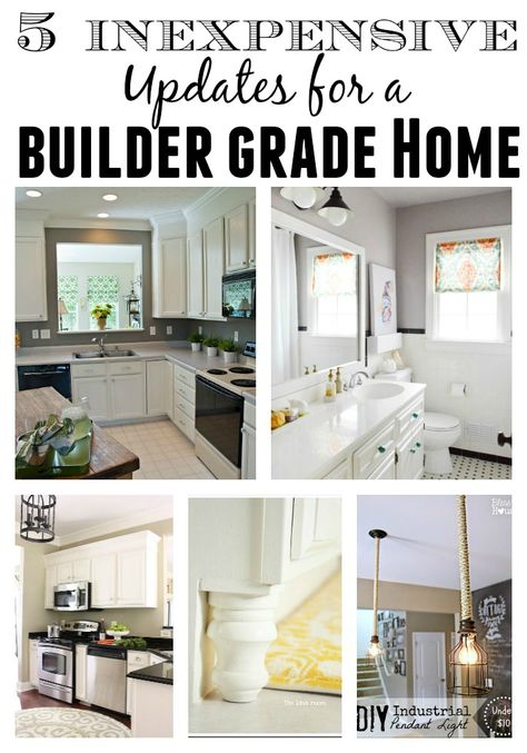 New Build Upgrades Diy, Cabinet Kick Plate Ideas, Upgrading Builder Grade Kitchen, Upgrading A Builder Grade Home, Builder Home Makeover, House Updates That Add Value, New Build Upgrades, Builders Grade Kitchen Update, Builder Grade Home Makeover