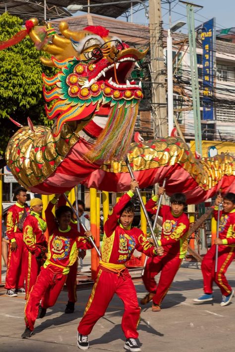 Chinese Dragon Parade, Chinese Dragon Festival, Chinese New Year Photography, Chinese Dragon Costume, Dragon Dance Costume, Chinese Parade, Chinese Dragon Dance, Chinese New Year Fireworks, Chinese Culture Art