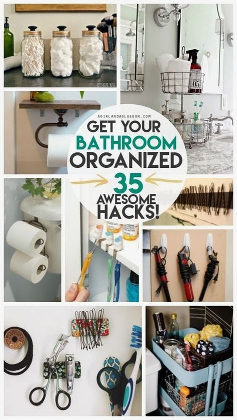 Diy Bathroom Storage Ideas, Bathroom Organization Hacks, Bathroom Hacks, Small Bathroom Organization, Diy Bathroom Storage, Bathroom Organization Diy, Organisation Hacks, Organizing Hacks, Bathroom Decorating