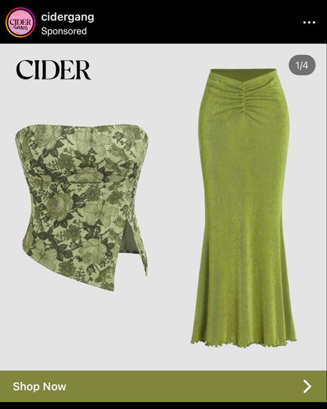 Cider Outfits, Green Two Piece, Cool Inventions, Set Outfit, Strike A Pose, All About Fashion, Cider, Mood Board, Fashion Inspo