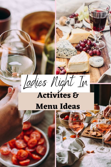 Ladies Only Party Ideas, Ladies Night Dessert Ideas, Hosting Ladies Night At Home, Themed Get Togethers, Women’s Social Event Ideas, Hosting Game Night Ideas Friends, Hosting Girls Night In At Home, Hosting Girls Night In, Girls Weekend Recipes