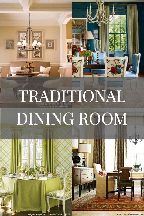 Traditional dining room interior designs Traditional Southern Dining Room, Dining Room Inspiration Traditional, Updated Traditional Dining Room, Traditional Formal Dining Room, Traditional Dining Room Ideas, Modern Traditional Dining Room, Formal Dining Room Decor, Dining Room Traditional, English Dining Room