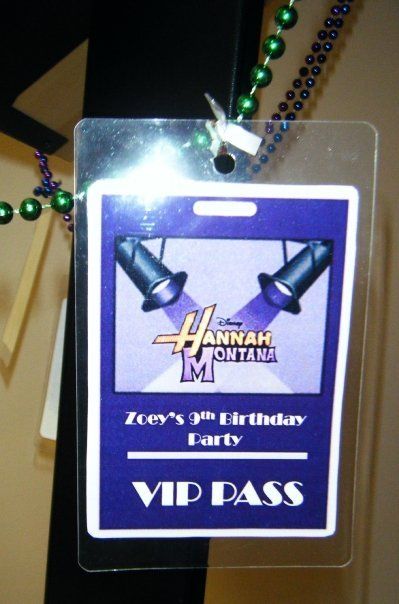 popstar birthday VIP pass for guests Hannah Montana Birthday Party, Hannah Montana Birthday, Y2k Popstar, 22 Bday, Hosting Party, Pop Star Party, Hannah Montana The Movie, Bid Day Gifts, Gymnastics Birthday