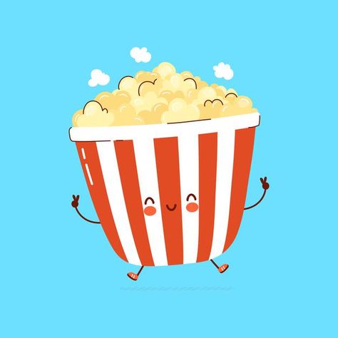 Cute funny popcorn character. hand draw... | Premium Vector #Freepik #vector #kids #box #cartoon #comic Cute Popcorn Drawing, Popcorn Wallpaper, Popcorn Character, Popcorn Illustration, Breakfast Drawing, Bookmark Inspiration, Cartoon Popcorn, Cute Popcorn, Cute Drawing Ideas