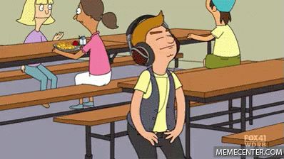 Listening To Music GIF - Listening Music - Discover & Share GIFs Bobs Burgers Gif, Jimmy Junior, Hannah Lee, Louise Belcher, Imagine John Lennon, Bob S, Dancing Gif, Bob's Burgers, Bobs Burgers