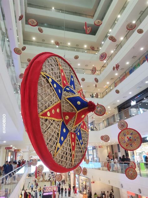 Decorate with Assamese traditional 'JAPI' at City Center Mall * Jaapi is a traditional Assamese headgear or hat . City Center Mall, Location : GS Road, Christian Basti , Guwahati, Assam, India [ Be SAFE, Together We CAN] Bihu Festival, Rongali Bihu, City Center Mall, Northeast India, Instagram Photo Ideas Posts, Beautiful Decoration, Cute Easy Drawings, Couple Cartoon, Be Safe