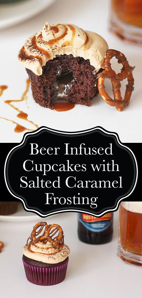 Beer Infused Cupcakes, Beer Cakes For Men, Beer Cake Recipe, Beer Desserts, Caramel Meringue, Drunken Desserts, Desserts Restaurant, Beer Dessert, Beer Cupcakes