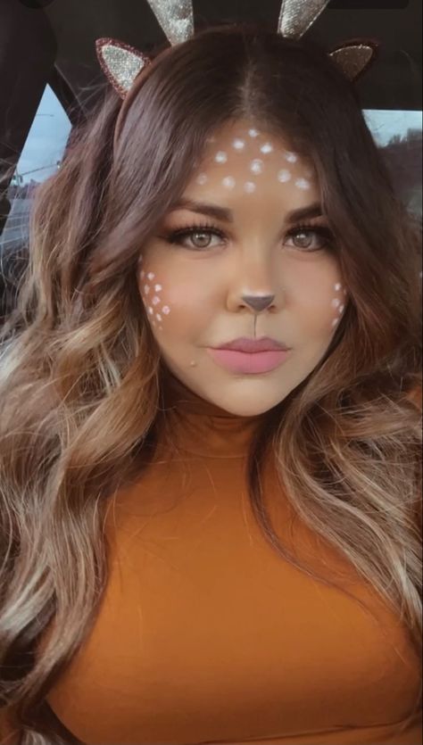 Deer Halloween Makeup, Deer Halloween, Halloween Makeup, Carnival Face Paint, Face Paint, Deer, Carnival, Nose Ring, Holidays