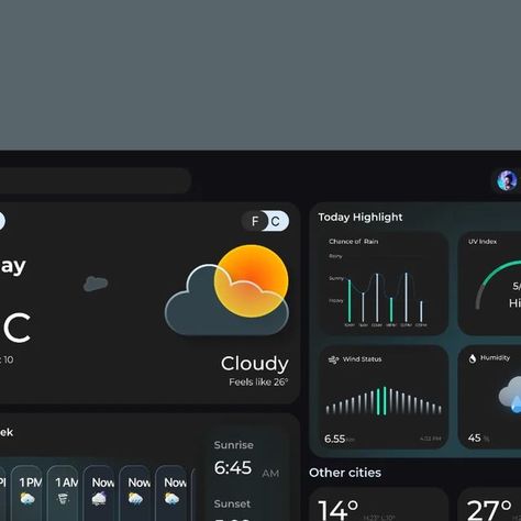 Moazam | UI Designer on Instagram: "Hello, Good People!
This is my new Weather Forecast Dashboard Design.
I'm excited to share my latest project: a dark mode weather dashboard. This dashboard is designed to provide a comprehensive and user-friendly overview of the current and forecaster weather conditions for any location. It has the following features:
.
.
.
I hope You Guys Like It 💖. Got any feedback or comments? Feel free to leave it in the comments below and share..
.
.
💌 Have a project? I am available for a new project!
.
.
Follow for more👍🏽
.
.
DM for Projects.
.
.
#instagram #moderndesign #uiux #ui #ux #uitrends #uiuxsupply #uidesign #uxbrainy #hotelbooking #uxdesignmastery #uxdesign #uxuidesign #ui__ux #userexperience #userinterface #userinterfacedesign #userexperiencedesign #a Weather Forecast Design, Weather Dashboard, Weather Ui, Dashboard Template, Dark Mode, User Experience Design, Dashboard Design, Im Excited, User Interface Design