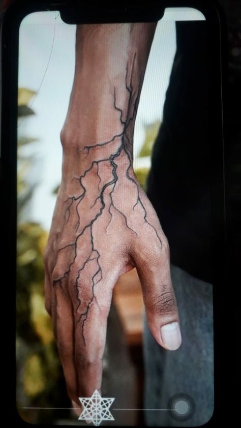 Hand Tattoos For Guys Lightning, Hand Tattoos For Women Lightning, Thunder Tattoo Neck, Hand Lighting Tattoo, Hand Tattoos For Guys Simple, Lightning Strikes Tattoo, Tattoos Na Mao, Black Flames Tattoo, Gary Aesthetic