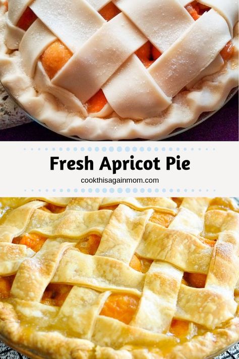 Fresh Apricot Pie Filling Recipes, Apricot Pie Recipe, Apricot Pie, Fruit Pie Recipe, Apricot Recipes, Slice Of Pie, Buttery Pie Crust, Summertime Recipes, Flaky Pie Crust